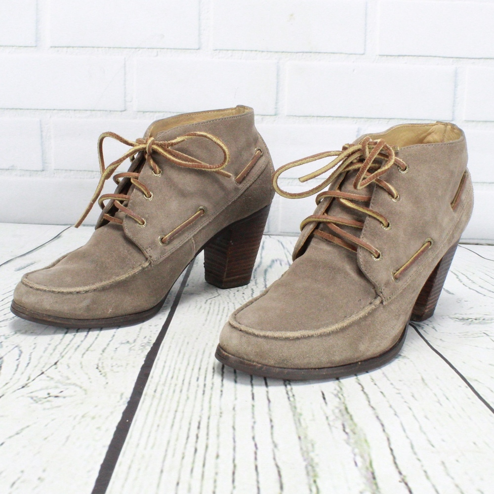 Sebago Tan Brown Suede Heeled Ashton Ankle Boots 9 - Picture 2 of 8